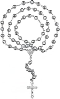 First Communion Rosarys for Girls and Boys, RosaryBeads Catholic for Men, Women, Rosary Necklace as Gifts for Mother, Grandmother, Elders