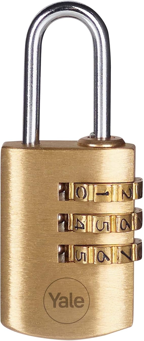 Yale Y150B/22/120/2-22mm Encrypted Brass Padlock Set of 2 - Standard Protection - Steel Ring - 3 Digit Password