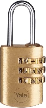 Yale Y150B/22/120/2-22mm Encrypted Brass Padlock Set of 2 - Standard Protection - Steel Ring - 3 Digit Password