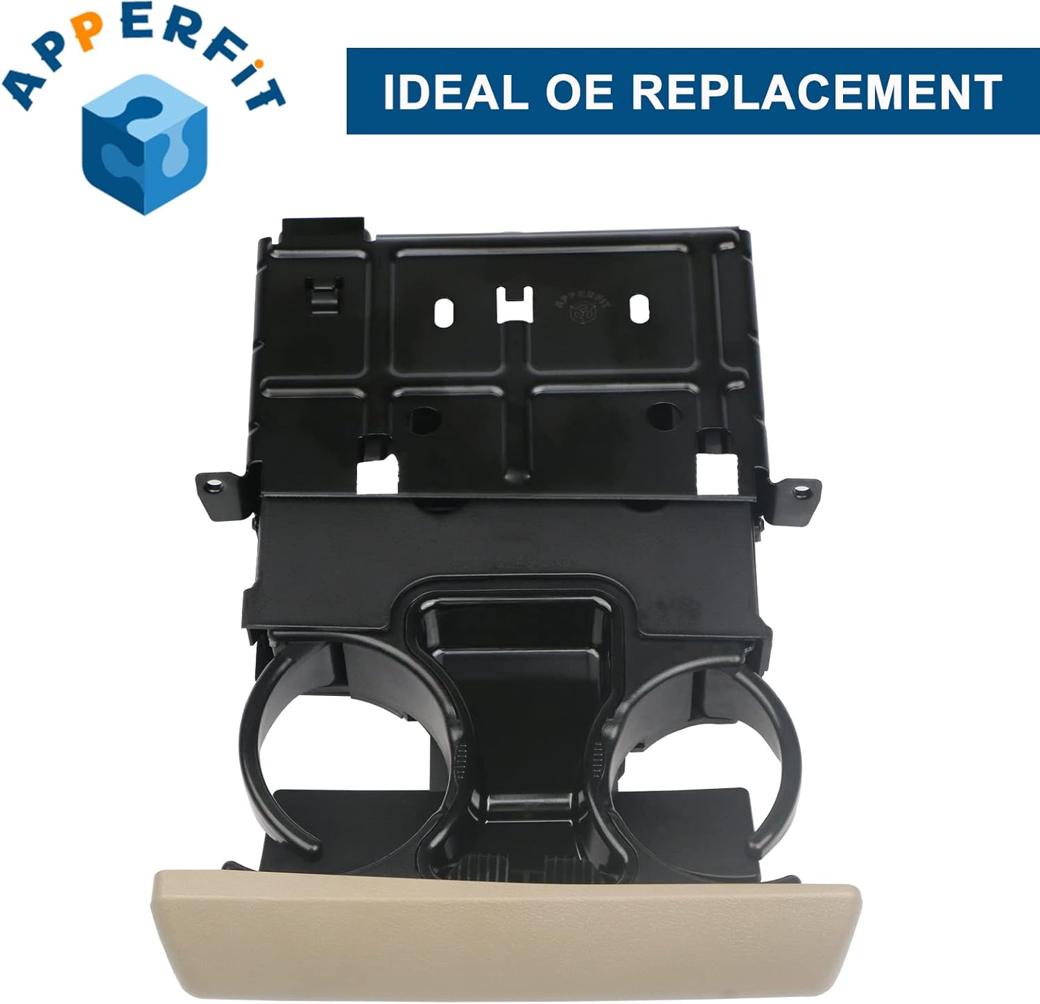 in Dash Cup Holder Insert w/Ashtray Pebble Tan Compatible with Ford F250 F350 F450 F550 Super Duty Truck 2005 2006 2007 Front Dashboard Pull Out Cupholder 5C3Z-2504810-AAF