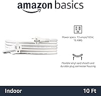 Vista 2 de Yaxa Basics Cable de extensión, 10 pies, extensor de tomacorriente de 3 clavijas, cable de extensión para interiores, 13 amperios, 125V, blanco