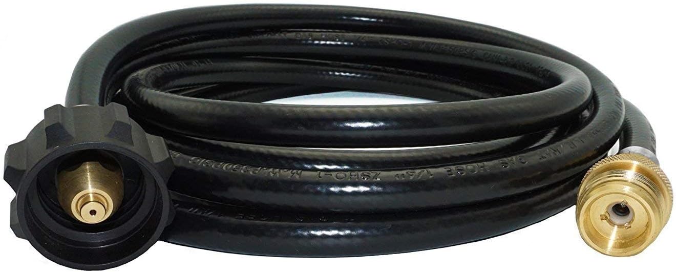 DOZYANT 12 Feet Propane Tank Converter Adapter Hose Assembly Replacement for QCC1 / Type1 LP Gas Tank with Safety Certified Connects 1 LB Bulk Propane Appliances to 20 LB Propane Cylinder Tank