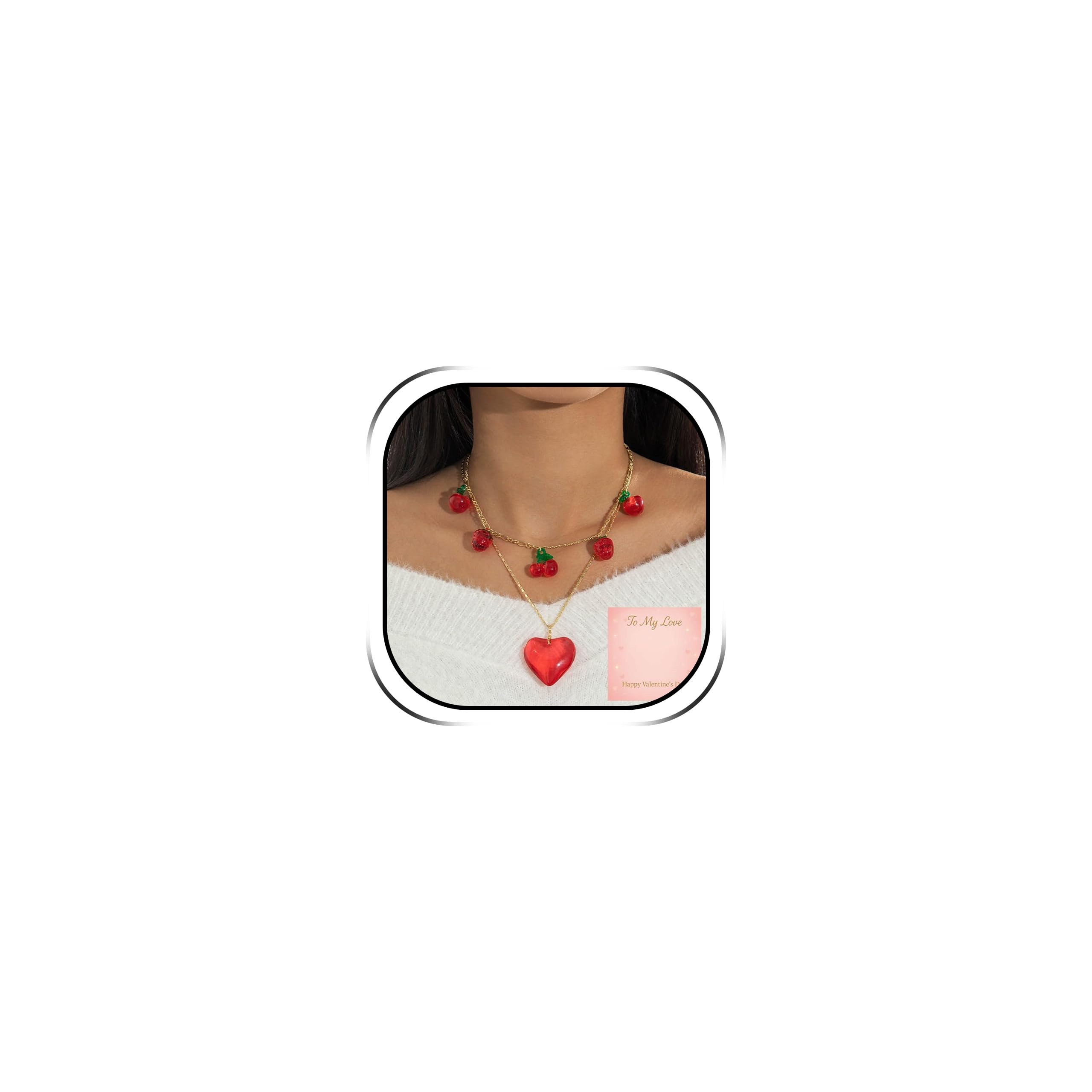 Collier fraise pour femme le cadeau délicat de Saint-Valentin - 8