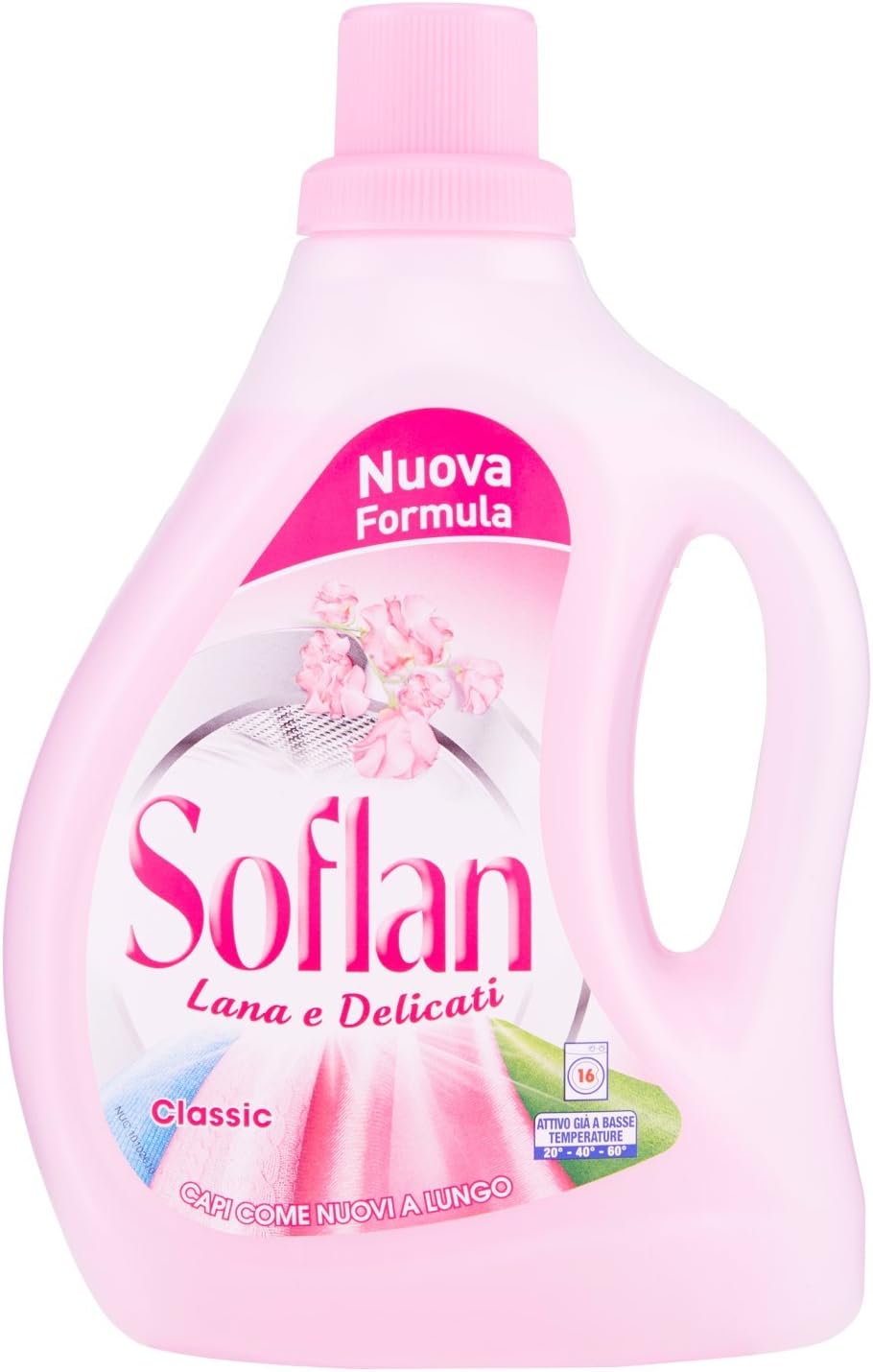soflan – Detergent Classic, Wool and Delicate, Heads As New Long, 16 Washes – 1000 ml