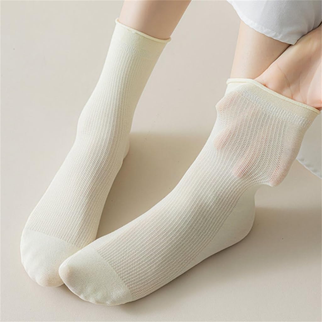 Socks for Children with Mesh Curled Edges and Loose Necked Middle Tube for Sweat Absorption