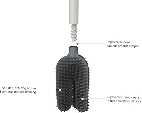 Miniatura 8 de Joseph Joseph Flex 360 Luxe Advanced - Escobilla de inodoro con acabado de acero inoxidable