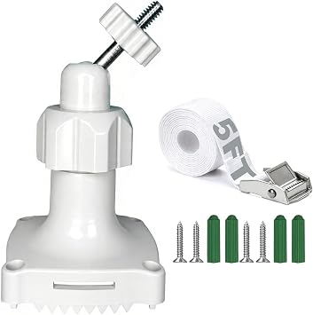 360 Degree Adjustable Wall Mount Lock on Tree Stands with Strapfor Stick Up Cam/Pro/Indoor Cam, Mounting Brackets Compatible with Any Security Camera with 1/4" -20 Threaded ScrewWhite