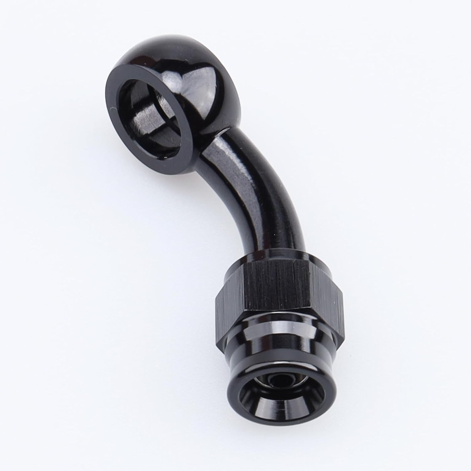 AC PERFORMANCE Aluminum Brake Fitting 45 Degree Banjo Eye Hole Diameter 10.2mm to -3 AN PTFE Hose End for Braided Brake Hose With Olive, Black