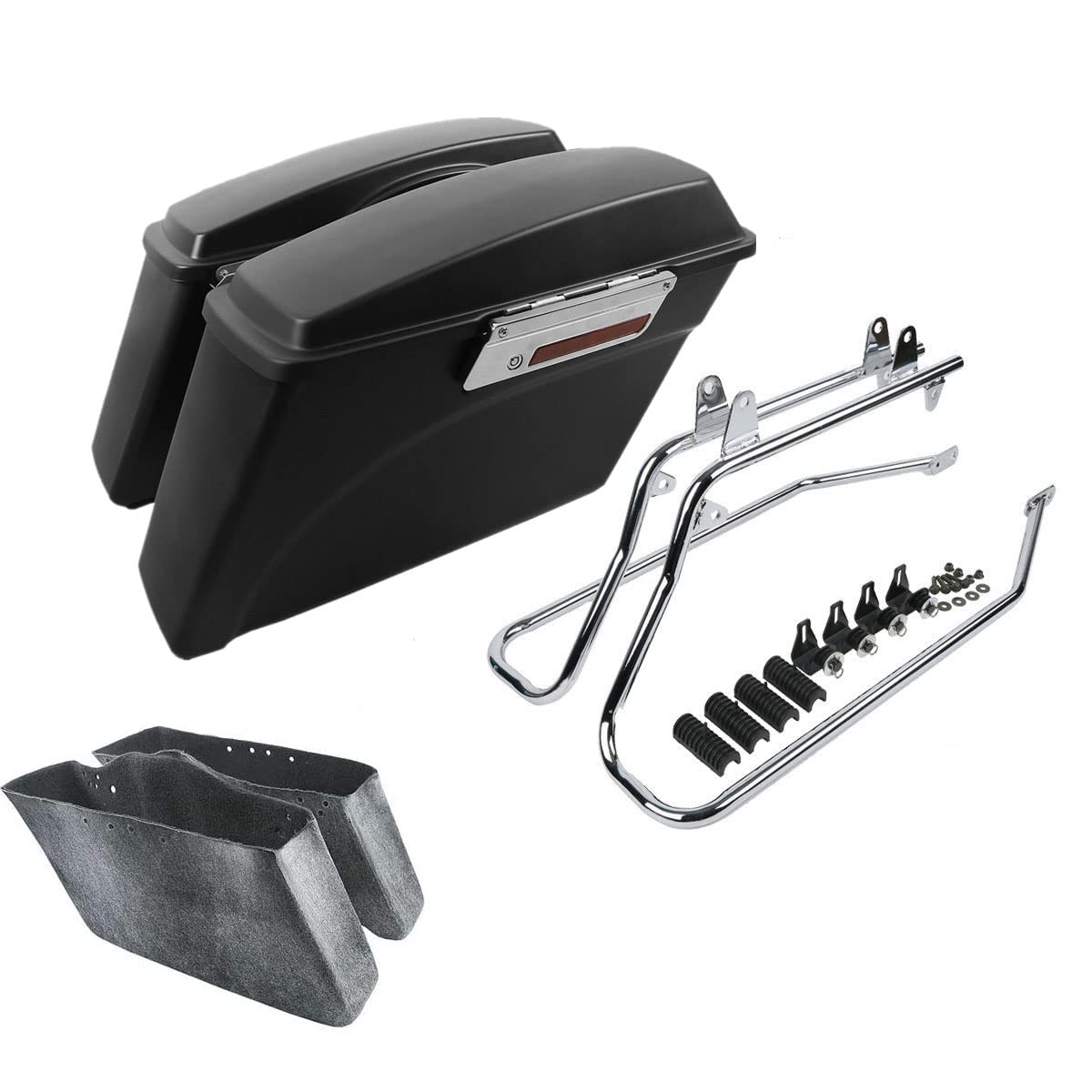 TCMT Matte Black Saddle Bags Conversion Brackets Fit For Harley Softail Heritage Deluxe Models 1984-2017 (except for Deuce Model Softail Slim models)