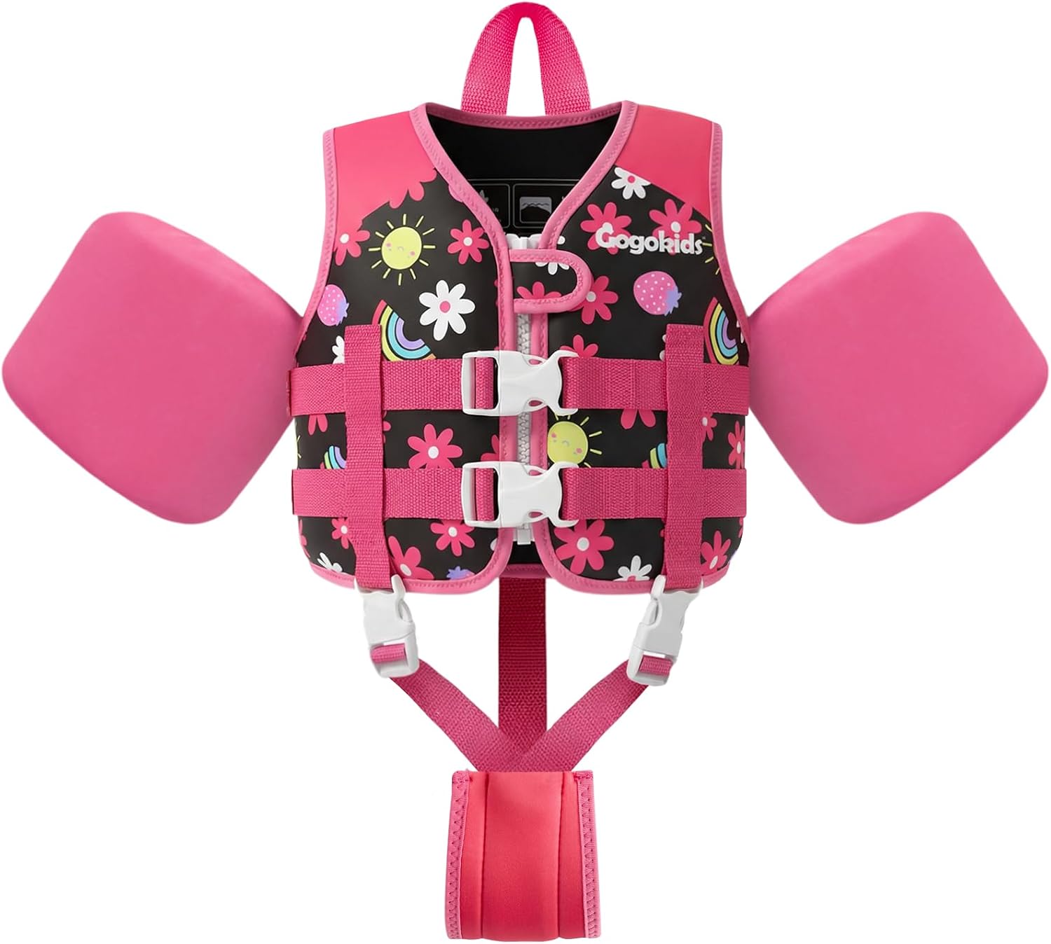 Gogokids Toddler Swim Vest for Kids 33-66 Pounds, Toddler Floaties Water Wing Arm Float, Swim Jacket with Adjustable Safety Strap for 2 3 4 5 6 Years Old Girls and Boys in Pool/Puddle