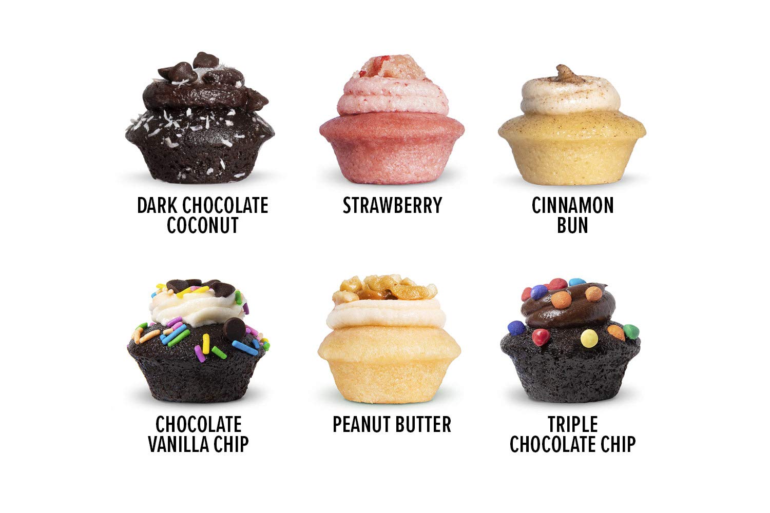 Baked by Melissa Cupcakes - Happy Birthday Gift Box - Vegan Cupcakes - Assorted Bite-Size Vegan Cupcakes, Includes 6 Different Flavors (50 Count)