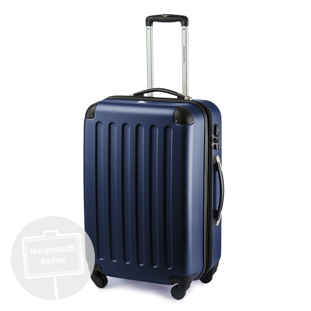 HAUPTSTADTKOFFER - Spree - Set di 2 Valigie Trolley rigido con estensione, ABS, TSA, 4 ruote, 55/65 cm, Giallo-blu scuro