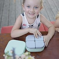 Vista 4 de Miniware GrowBento - Caja y 2 silípodes de 4 onzas (acero+ aqua) Fiambrera duradera de acero inoxidable 304 y recipientes de almacenamiento