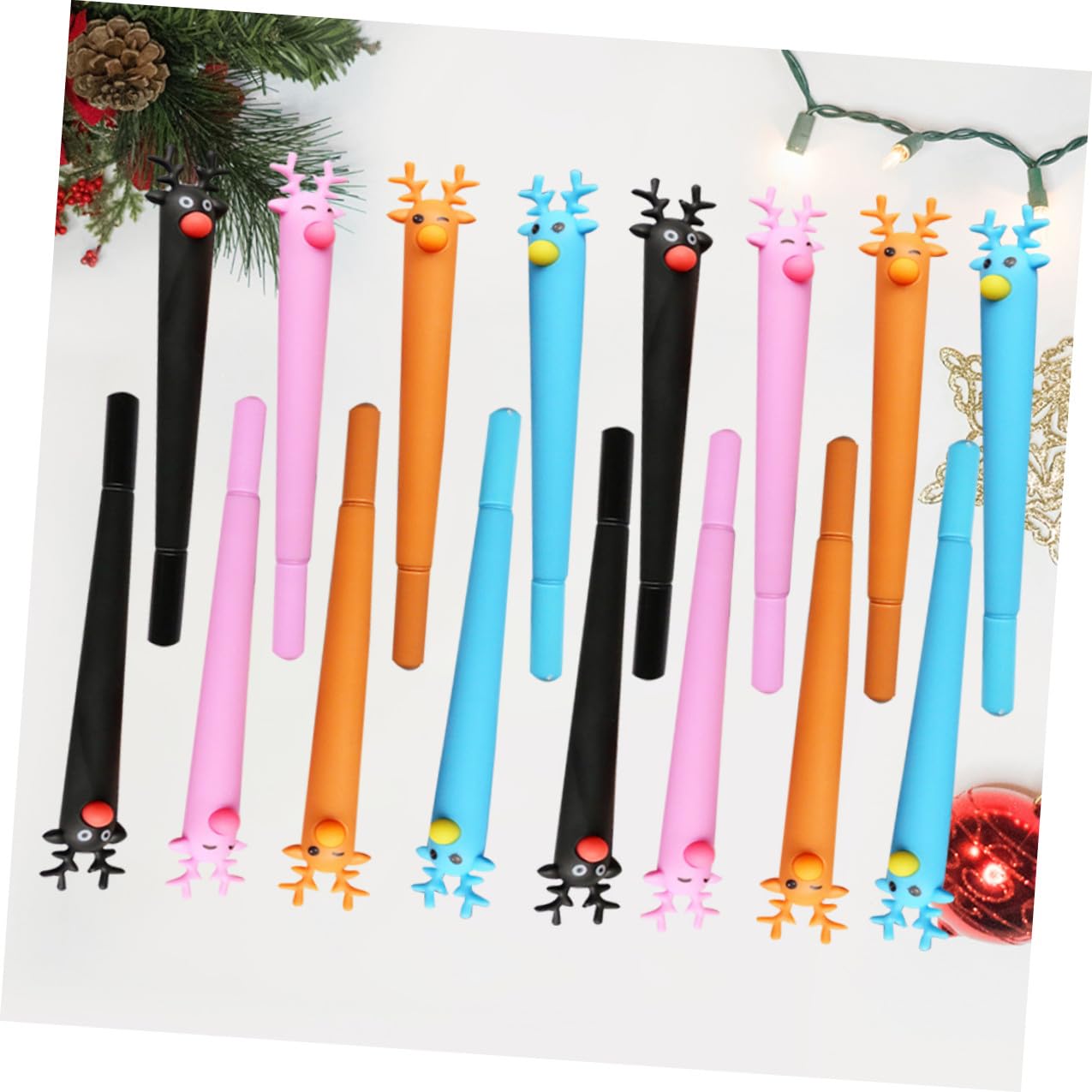 DOITOOL 32 Piezas Bolígrafos de Tinta Azul con Diseño de Negro Marrón Azul y Rosa para Estudiantes de Primaria Escritura y Regalo para Oficina y Escuela