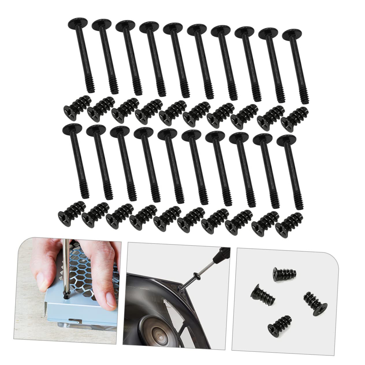 CIYODO 1 Set Computer Case Fan Screw Self Tapping Screws for CPU Radiator Cooler Fan Mounting Easy Installation Durable Design for Computer Cooling Accessories