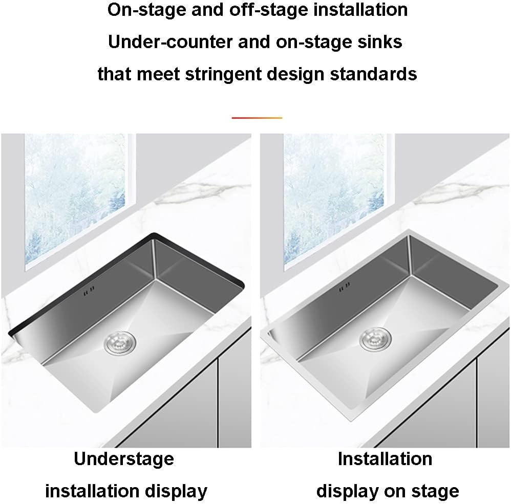 ,Brushed Silver Square Shape, Faucet with Pressurized Spray Gun, 304 Stainless Steel, Drop-in Or Undermount Installation,60x45cm