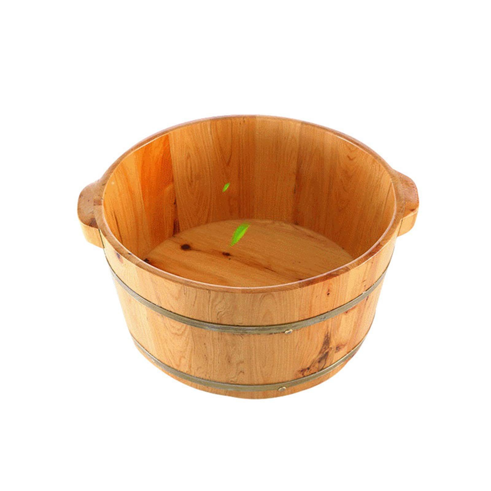 Fußbadewanne Holz Fußbad-Bucket Massagebecken Spa-pediküre Entspannungsfunktion Praktische Handhabung für Sauna Badezimmer Outdoor Zuhause