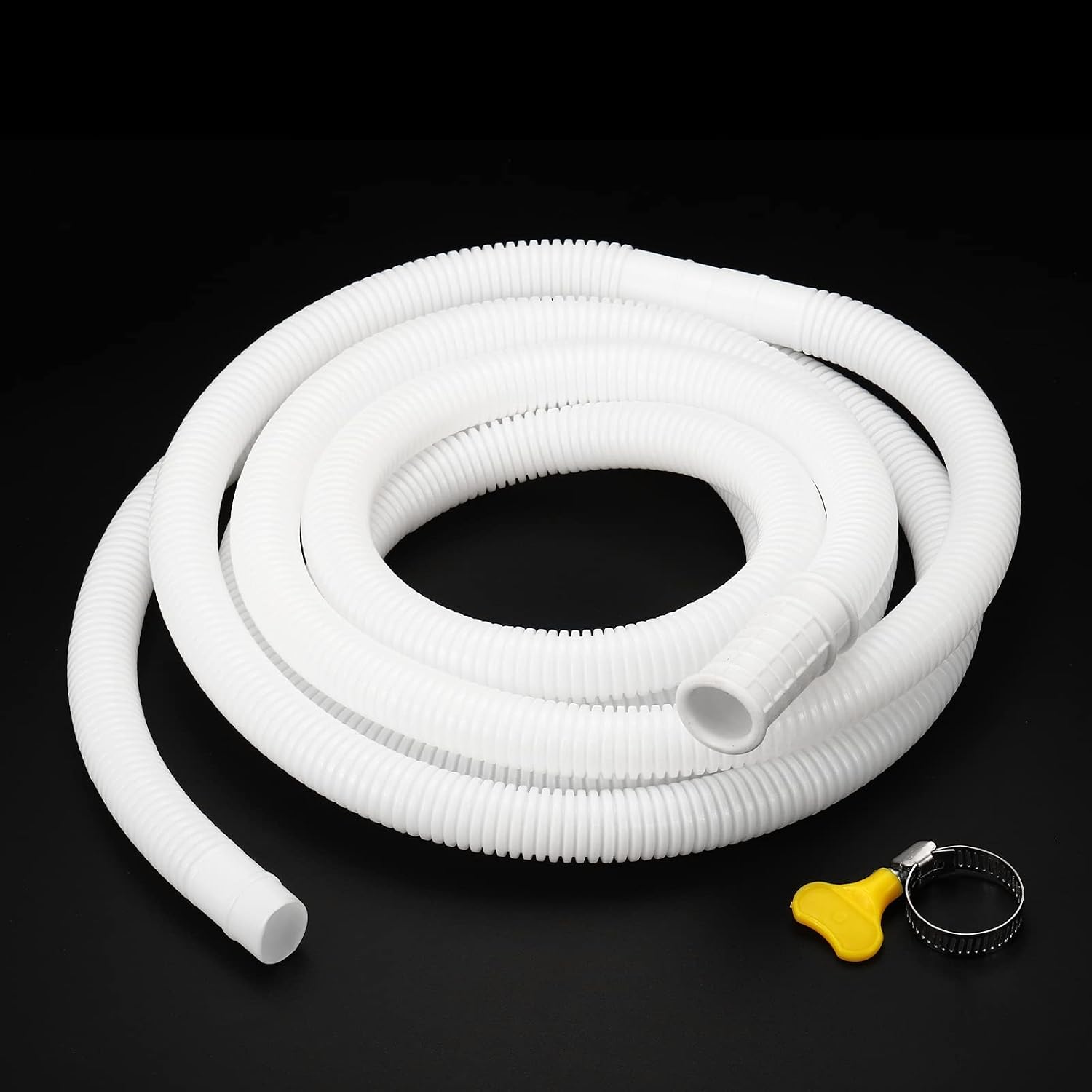 MECCANIXITY Universal Air Conditioner Drain Hose 16mm ID 9.8ft with Clamp for AC Units Washing Machine, White