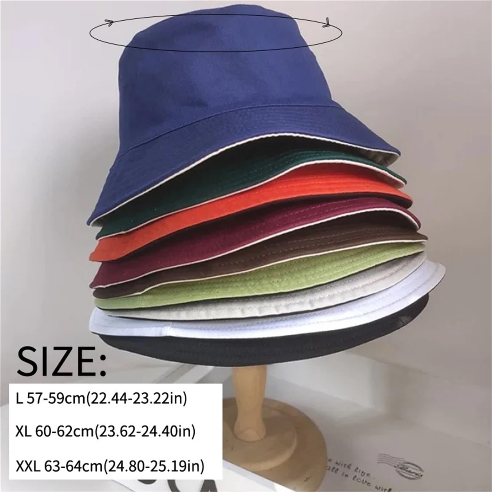 Cappello Da Pescatore Reversibile A Testa Grande Uomo In Cotone Di Grandi Dimensioni Per Uomo e Donna