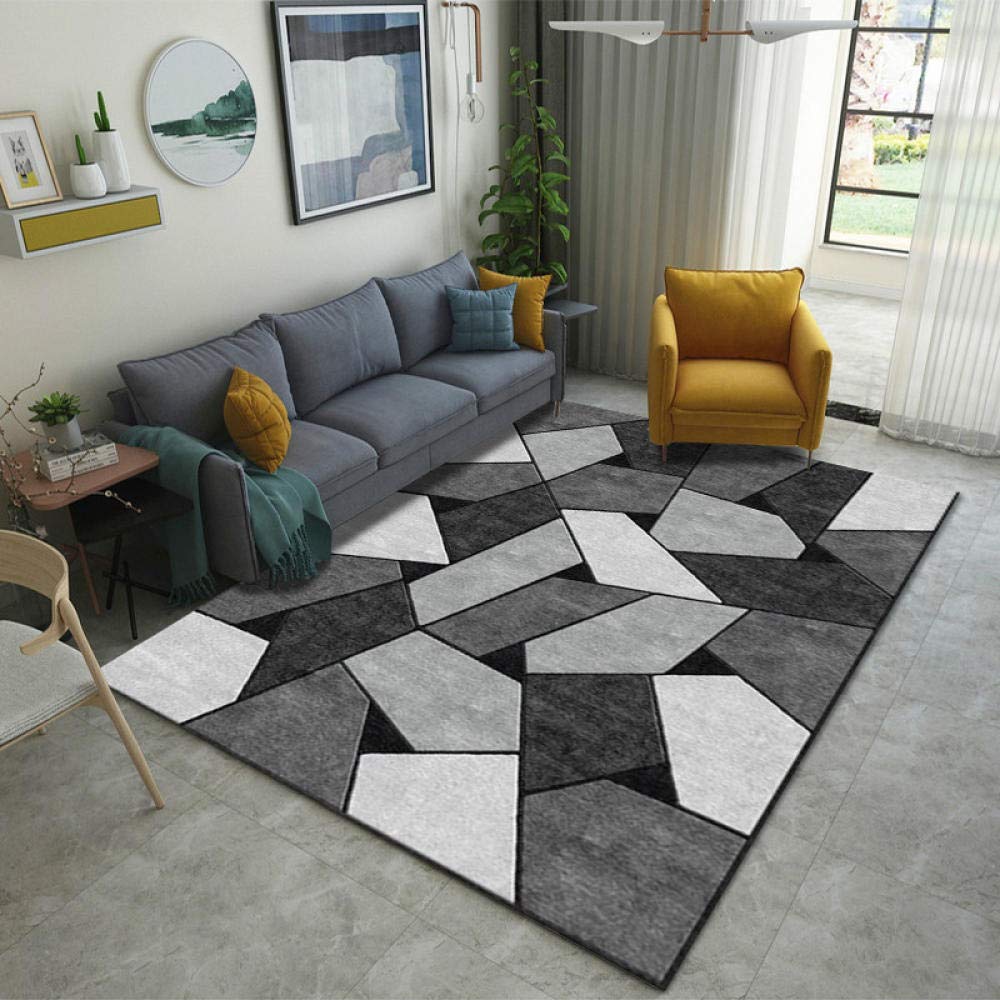 Nowoczesny obszar dywan designerski dywan czarny szary abstrakcyjny geometryczny romb antypoślizgowy dywanik do salonu sypialni 200 * 300