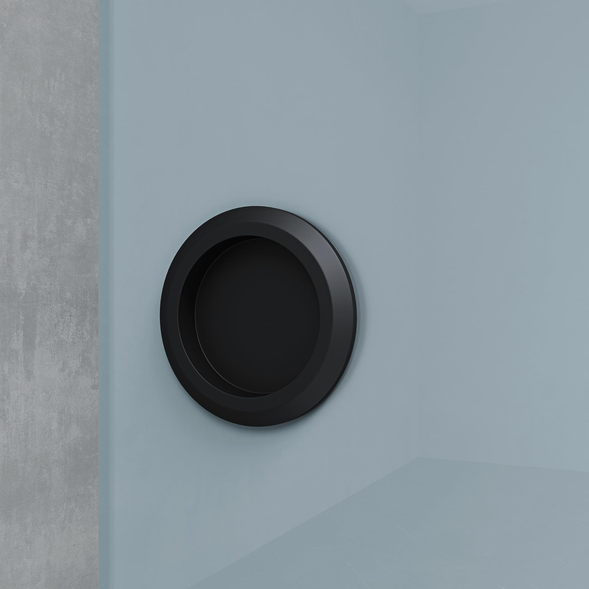 Mai & Mai Porta Scorrevole in Vetro 102.5x215cm, Porta Scorrevole in Vetro Satinato 8mm in 5 Strisce con Binario e Maniglia Rotonda per Bagno Cucina Studio Ufficio, Nero, Amalfi-plus 11H