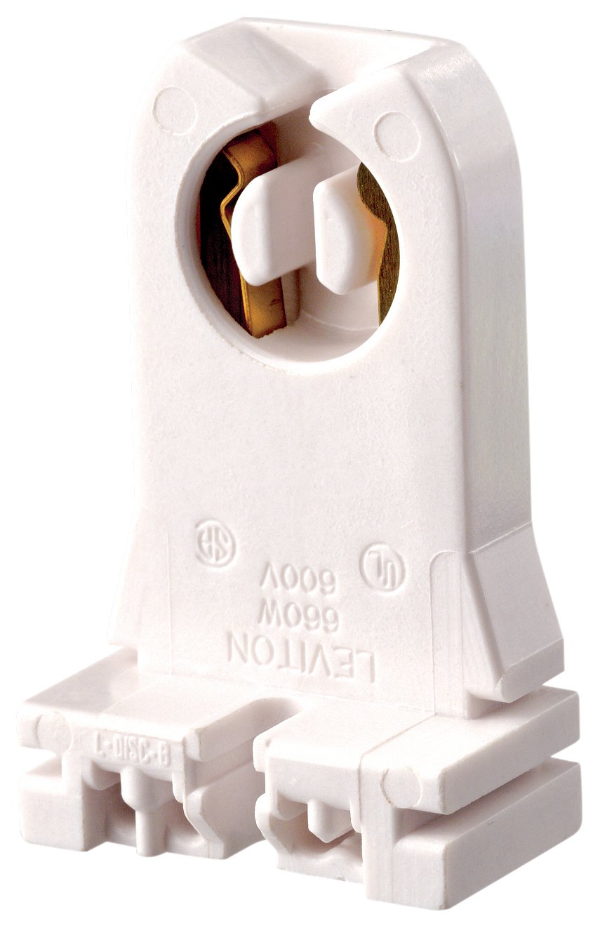 Leviton Medium Base, Bi-Pin, Standard Fluorescent Lampholder, Tall Profile, Slide-On, Turn-Type, Disconnect, Quick-Connect 18AWG, 13354-D, White-picture-23