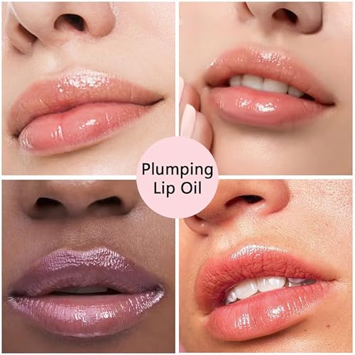 Lisara Hydrating Lip Glow Oil, Moisturizing Lip Oil Gloss Transparent Plumping Lip Gloss, Big Brush Head Non-Sticky Long Lasting Nourishing, Tinted Lip Balm For Lip Care And Dry Lips - Raspberry #TOP4