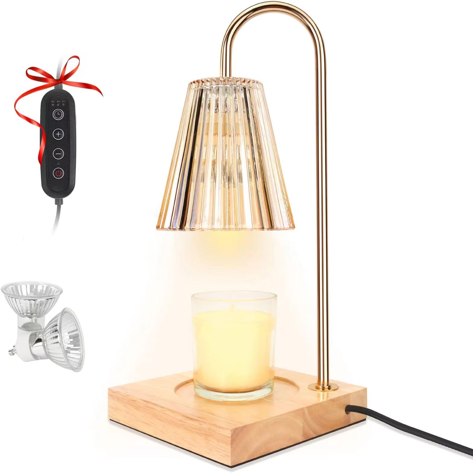 Candle Warmer Lamp with Dimmer, 2H/4H/8H Timer Dimmable Electric Candle