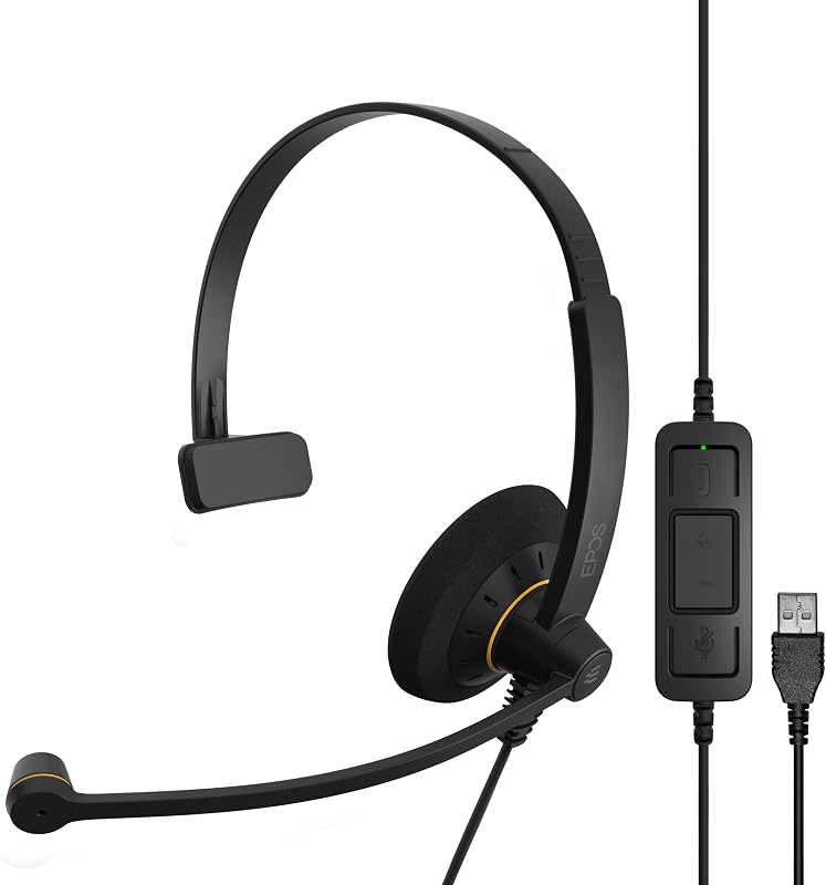 Sennheiser SC 30 USB ML (504546) - Single-Sided Business Headset | For Skype for Business | with HD Sound, Noise-Cancelling Microphone, & USB Connector (Black)