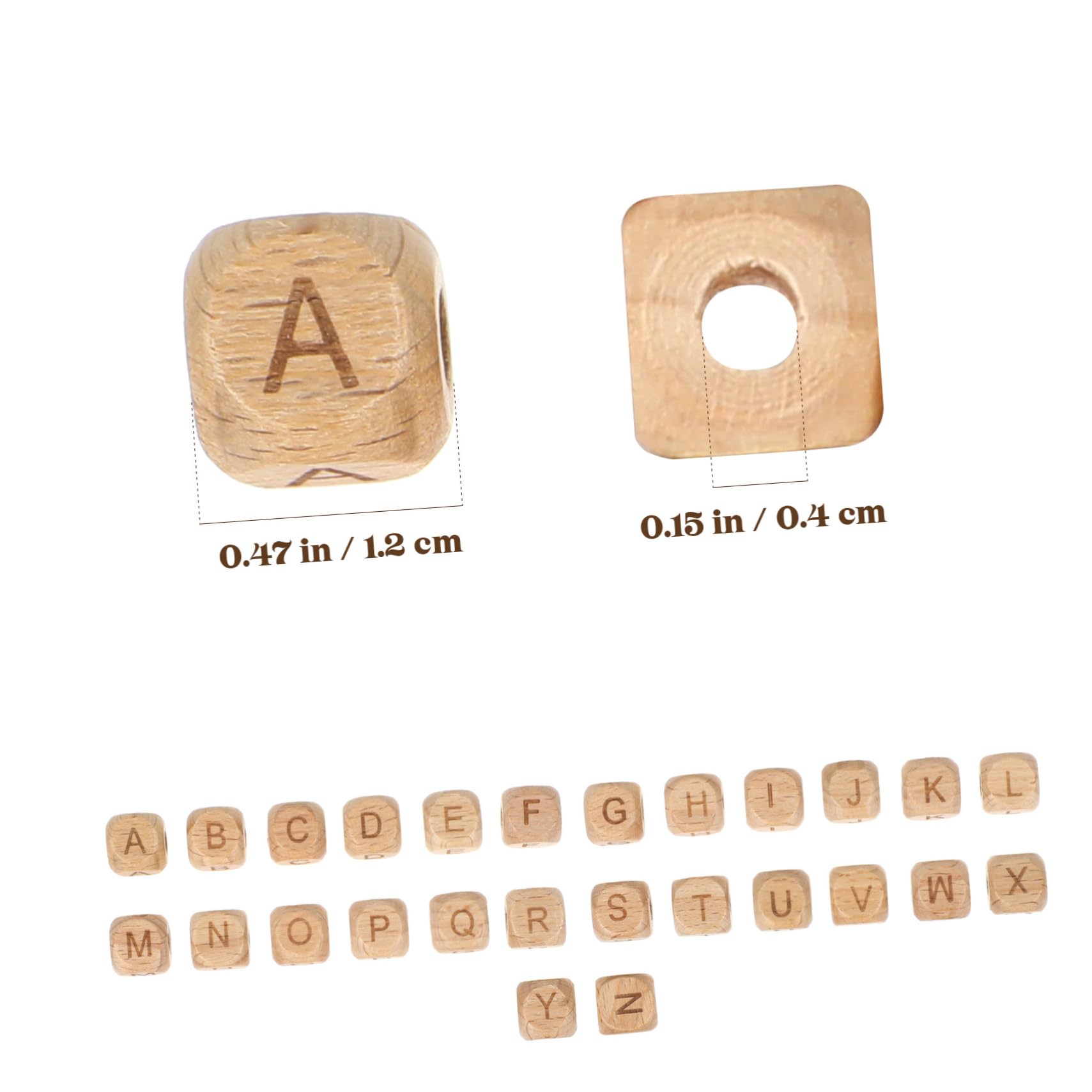 Homoyoyo 260stücke Holzbuchstabenperlen zum Basteln Lose Alphabetperlen aus Buchenholz für Schmuckherstellung Armbänder und Halsketten