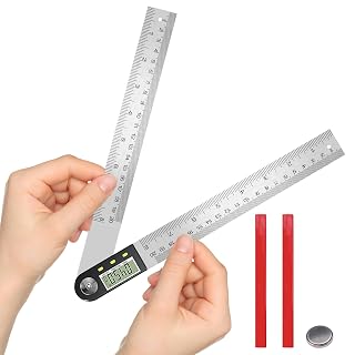 flintronic Winkelmesser Digital, 360° Winkel Messen, 2 in 1 Digitaler Winkelmesser mit LCD Anzeige, Edelstahl Winkelmessung Winkel Anzeige für Konstruktionsreparaturen, Holzbearbeitung Messung, 400MM - Amazon product rated Grade A