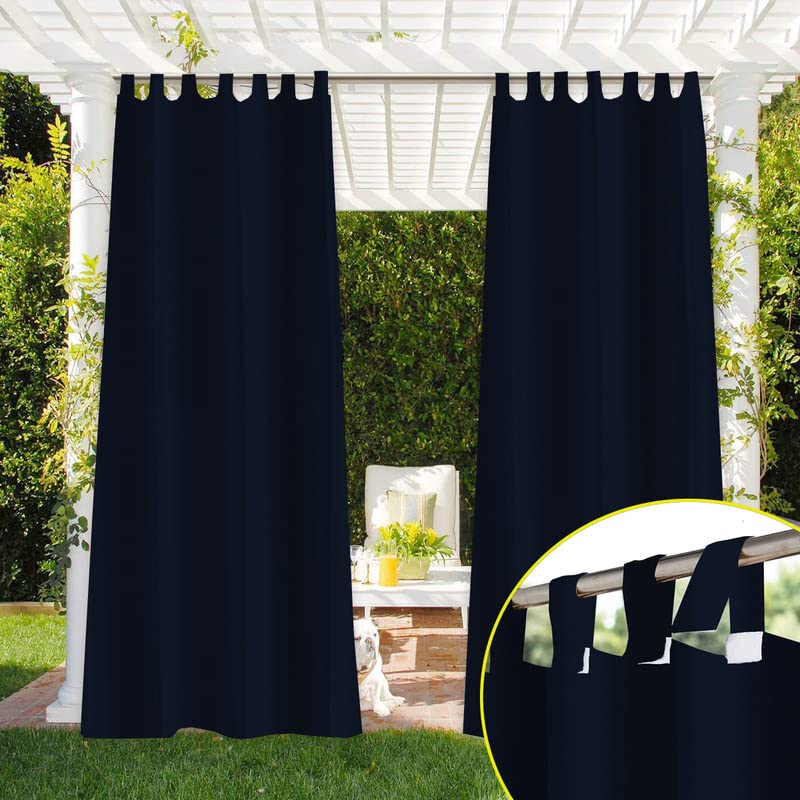 Duronet - Water Repellent Rain & Sun Blockage 95% Detachable Sticky Tab Top for Easy Hanging Privacy Curtains for All Weather Condition Balcony Outdoor/Indoor Use (Navy Blue 4.5 X 4.5 Feet)(Pack Of 2)-image-27