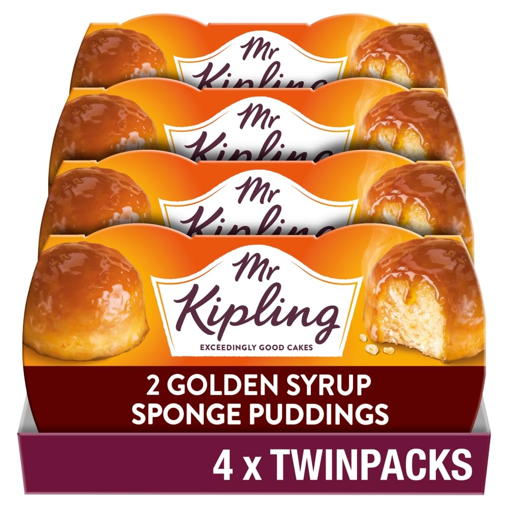 Mr Kipling Golden Syrup Sponge Pudding Desserts, 190 g (Pack of 4)