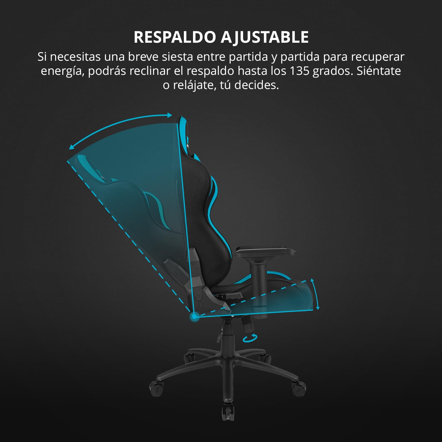 DRIFT GAMING DR110 - Silla Gaming Profesional, Tejido Fabric Alta transpirabilidad, reposabrazos 4D, Ruedas silenciosas, pistón Clase 4, inclinación, cojín Lumbar y Cervical, Color Negro/Azul