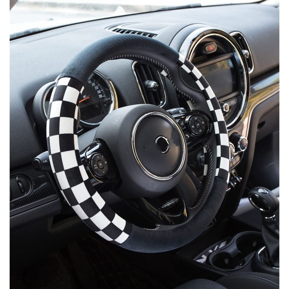 Funda Volante Coche Protector para Volante de Coche, Accesorios Interiores para Mini Cooper S R56 R50 F56 R53 F55 para JCW R60 R55 R52 R57 R58 R59 F57 R61 para Clubman Cubierta de Volante (Color : WH