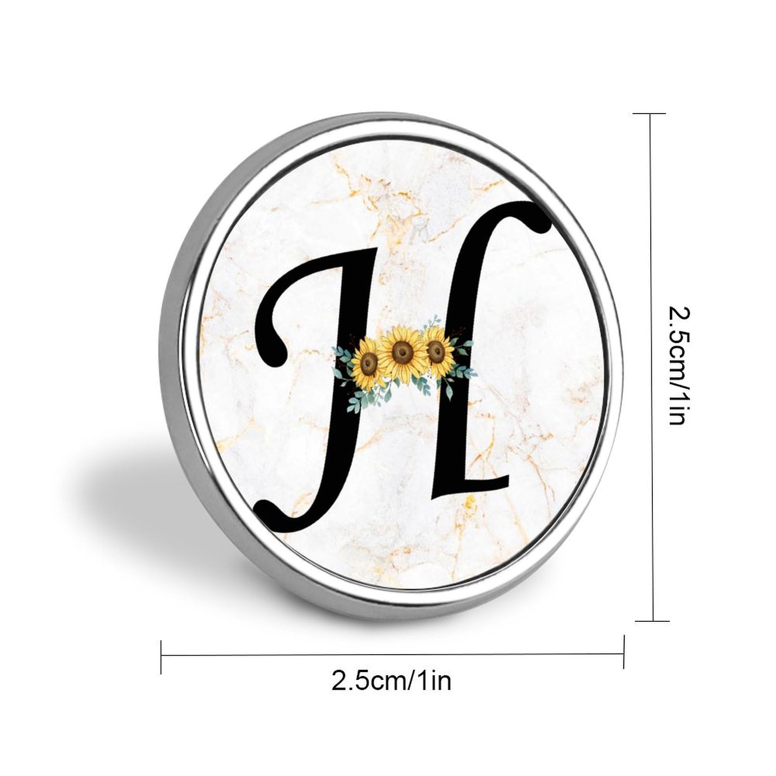 Emaliowane przypinki kawałki monogram inicjał R Jean guziki alfabet słonecznik kwiatowy broszka przypinki nazwisko nazwisko odznaka przypinki jasna rodzina początkowa przypinka do klapy