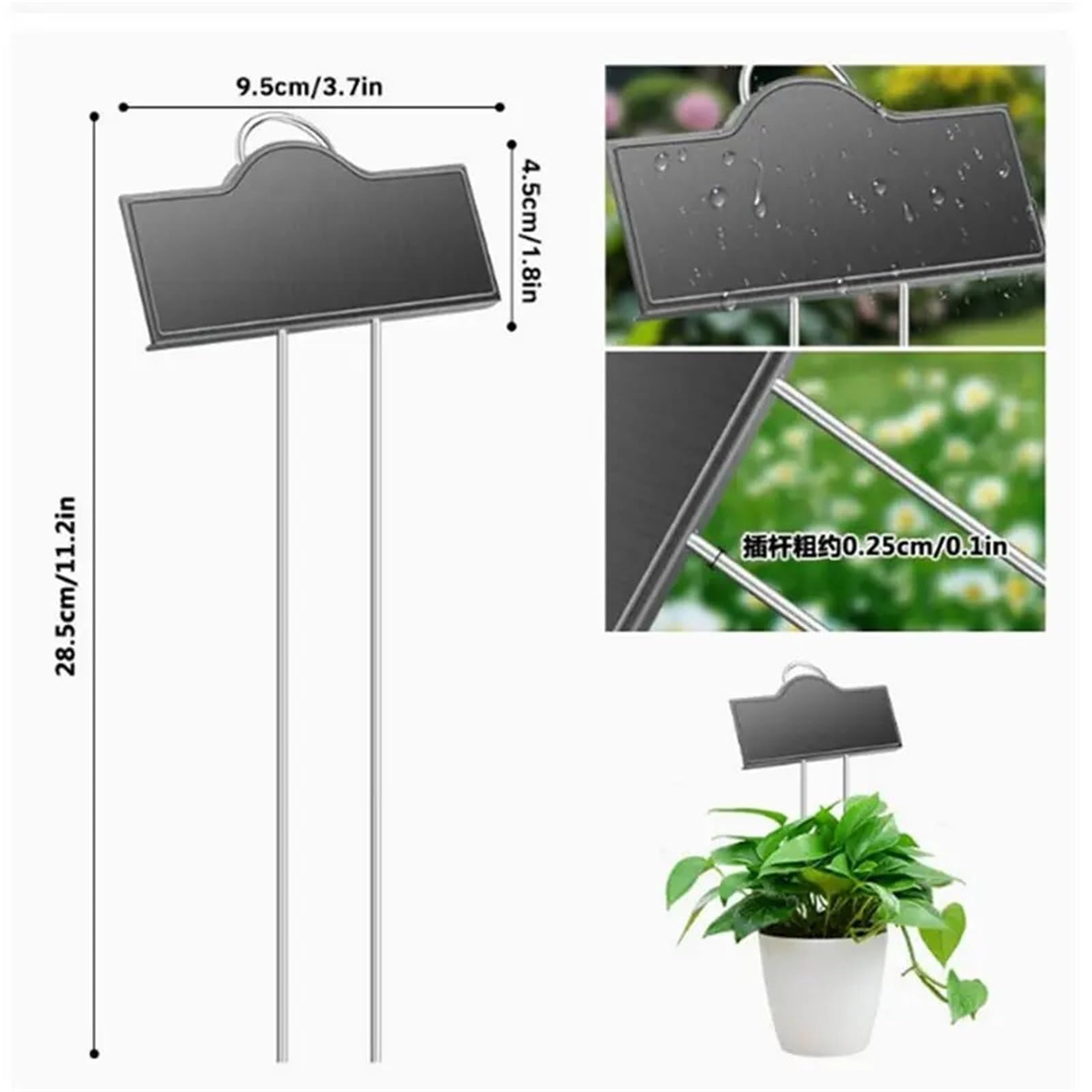 Pflanzenschilder Metall-Gartenetiketten, hohe Markierungen, 30 Stück, Edelstahl-Pflanzenetiketten, wetterfest, for Pflanzen, Gemüse, mit einem Stift