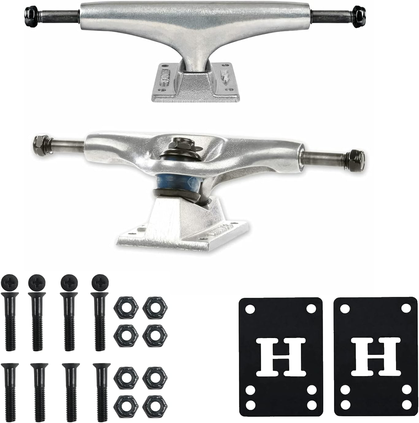Thunder Skateboard Trucks Std Polished + Risers & Hardware Kit - Choose Size