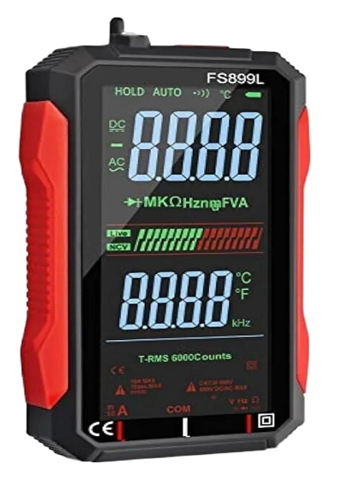 Multimètre numérique rechargeable FS899C à grand écran de 4.8 pouces pour tester la capacité
