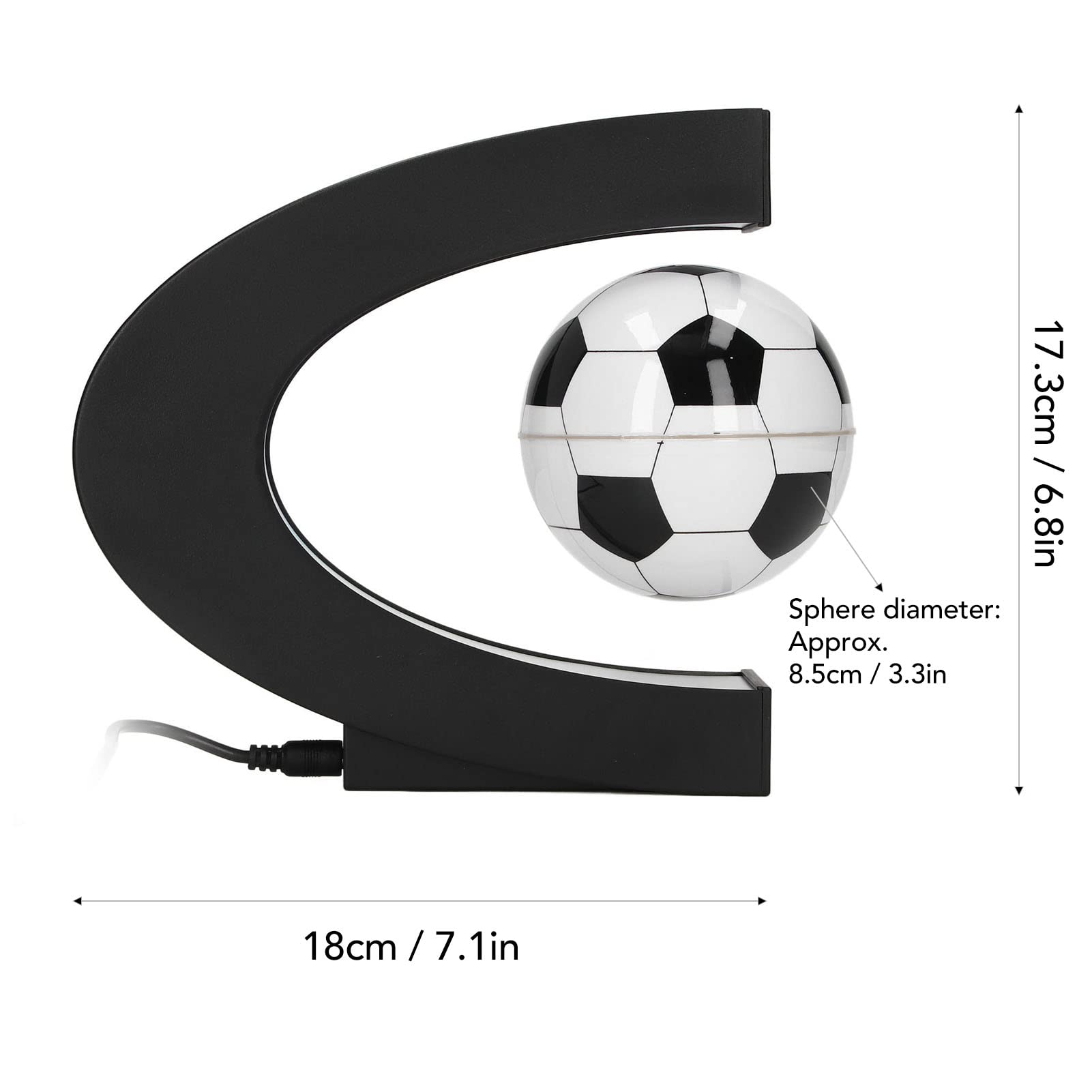 lvifloae Magnetic Levitation Soccer Ball with C Shaped Base Magnetic Floating Ball Low Friction Levitation Soccer Ball Desktop Birthday Gift