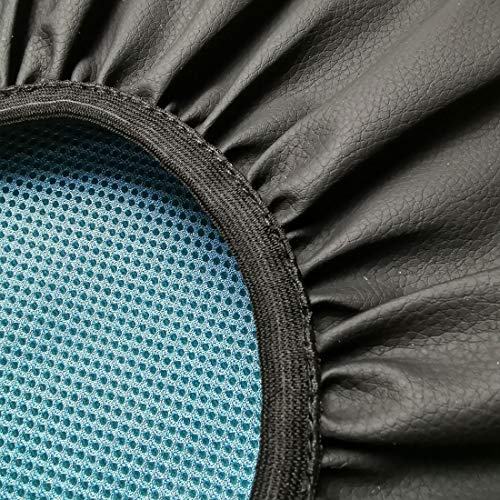 Tflower 2Pc Bar Stool Cover Round Chair Slipcover Waterproof Pu Faux Leather Stool Cover Anti-Slip Round Seat Cover Black 16 Inches #TOP4