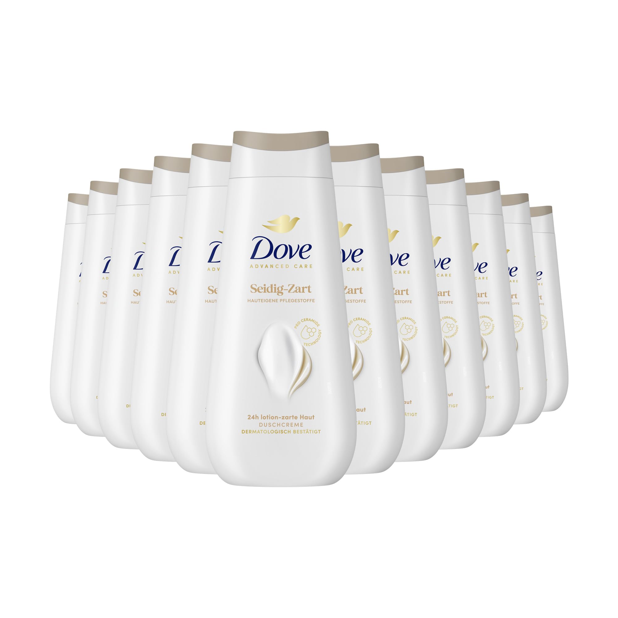 Dove Advanced Care Duschcreme Seidig-Zart für 24 Stunden lotion-zarte Haut direkt aus der Dusche mit Pro-Ceramide Technology 225 ml