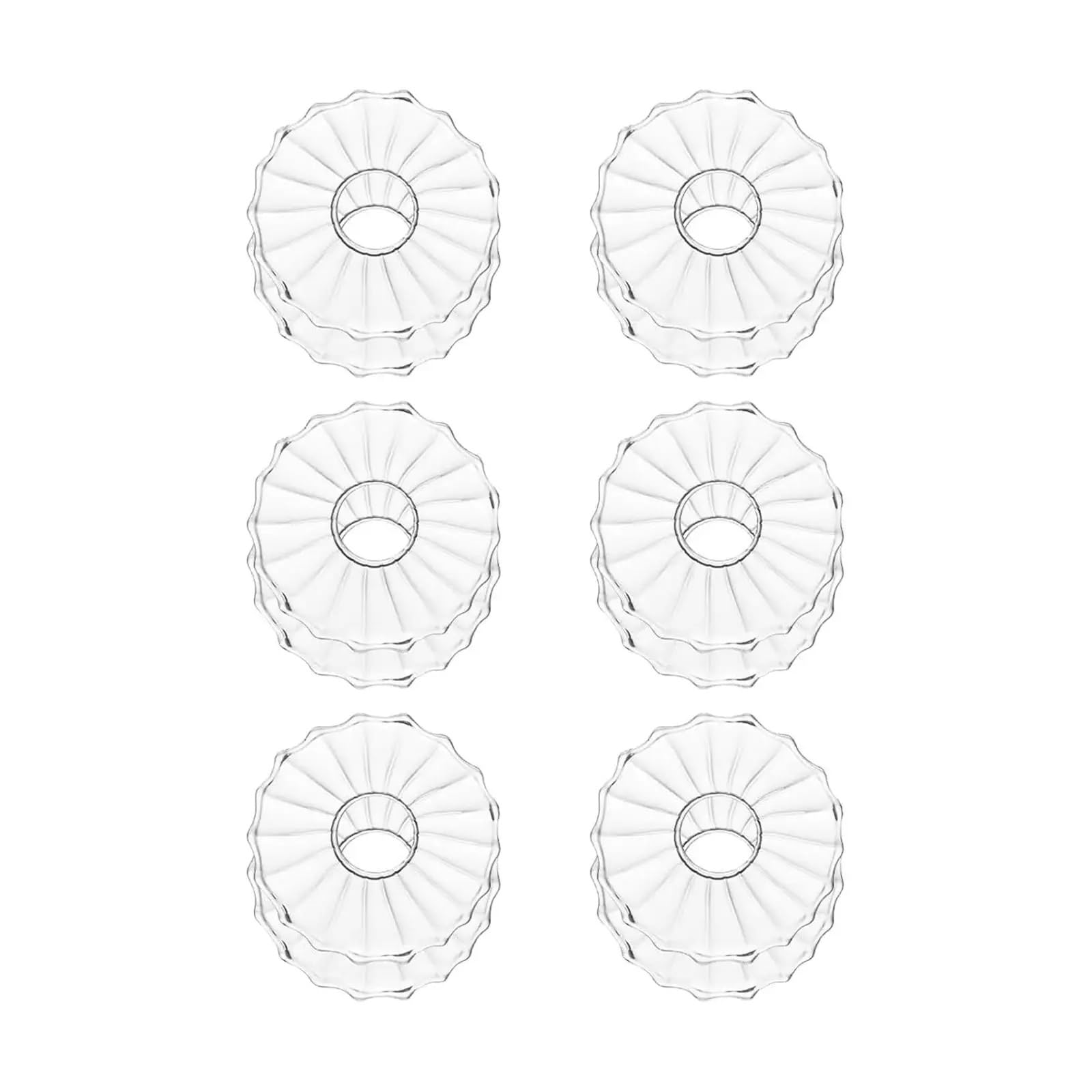 Candle Drip Protectors 6-Pack Glass Taper Candle Drip Trays, Bobeches for Candlelight Setting(Ribbed)
