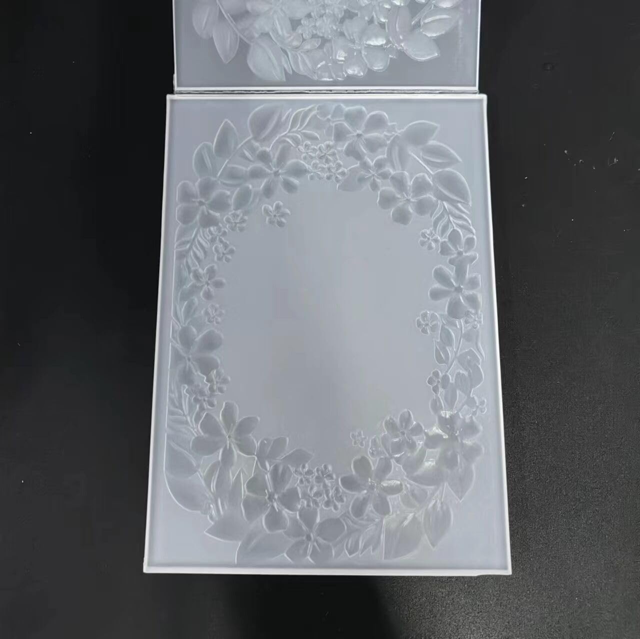 NZJ Carpetas de plástico con marco de flores texturizadas en 3D para hacer tarjetas, álbumes de recortes y otras manualidades de papel