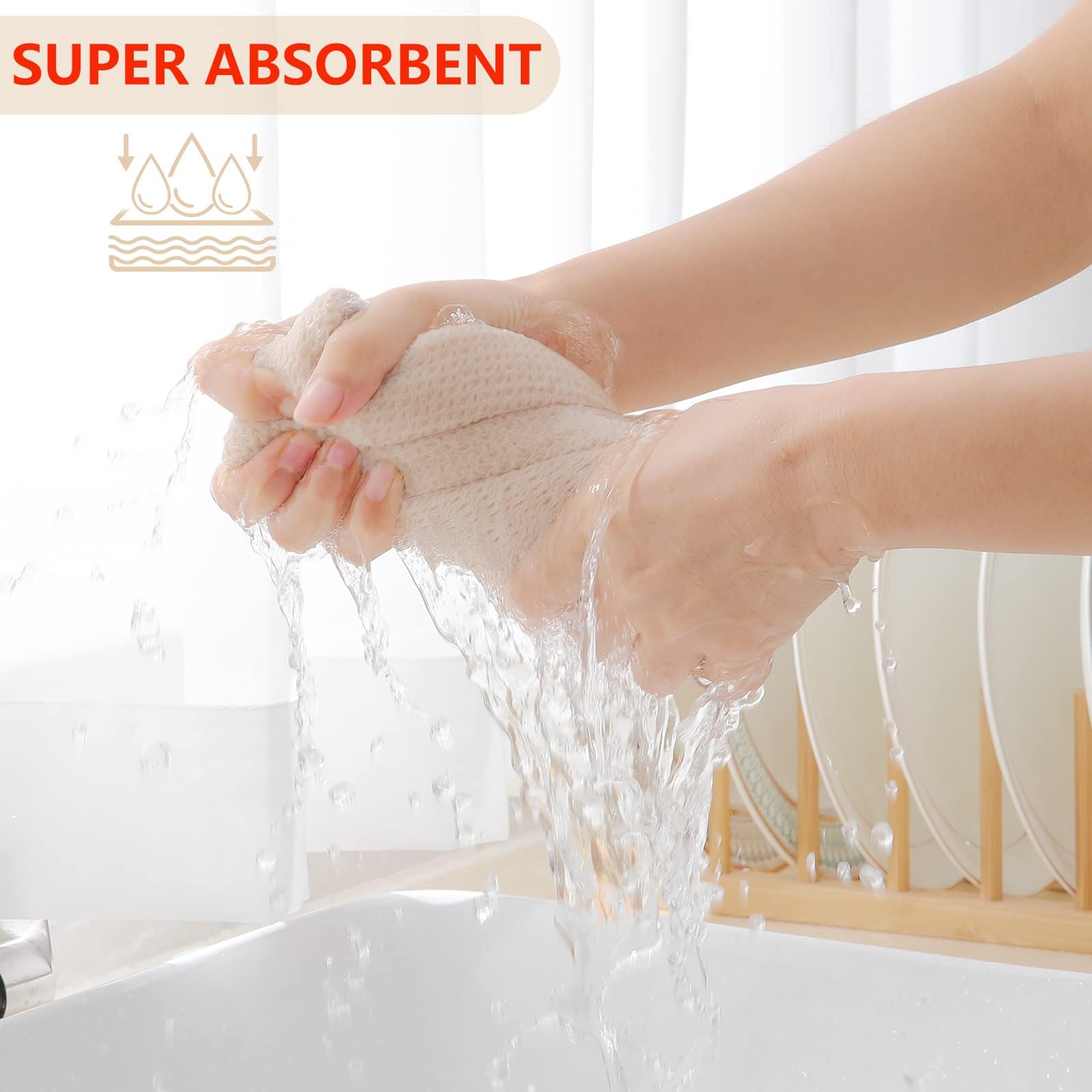 Homaxy Strofinacci da cucina in 100% cotone, ultra morbidi, assorbenti, ad asciugatura rapida, 33 x 71 cm, confezione da 12, colori misti
