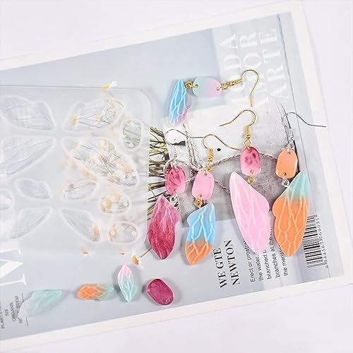 Miniatura 2 de Voyyphixa 2 moldes de resina, alas de hada, moldes de silicona, alas de mariposas, joyería de silicona para fundición de resina epoxi para aretes de