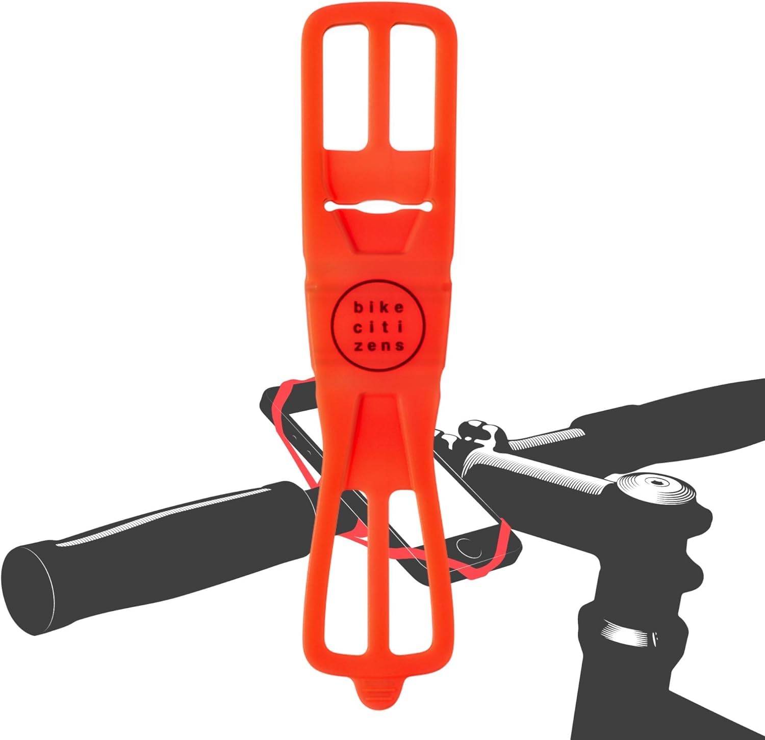 Ammaco Finn Citizens Bike Phone Holder Mount City Navigation Silicone Easy Fit - Red