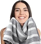 KinHwa Microfibre Serviettes de bain à main Ultra Ensemble de serviettes de bain douces et absorbantes Grandes serviettes pour le voyage, le camp, l'hôtel et le spa 16x30 pouces 2 Conditionnement en gris clair