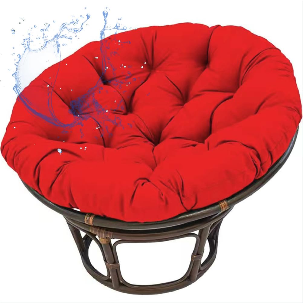 Aocase Large Round Egg Chair Cushion Only Replacement Waterproof Papasan Cushion Pad Thick Support for Egg Chair Hanging Basket Seat All-Weather Indoor Outdoor Garden Lounge Mat,NO07,60×60cm
