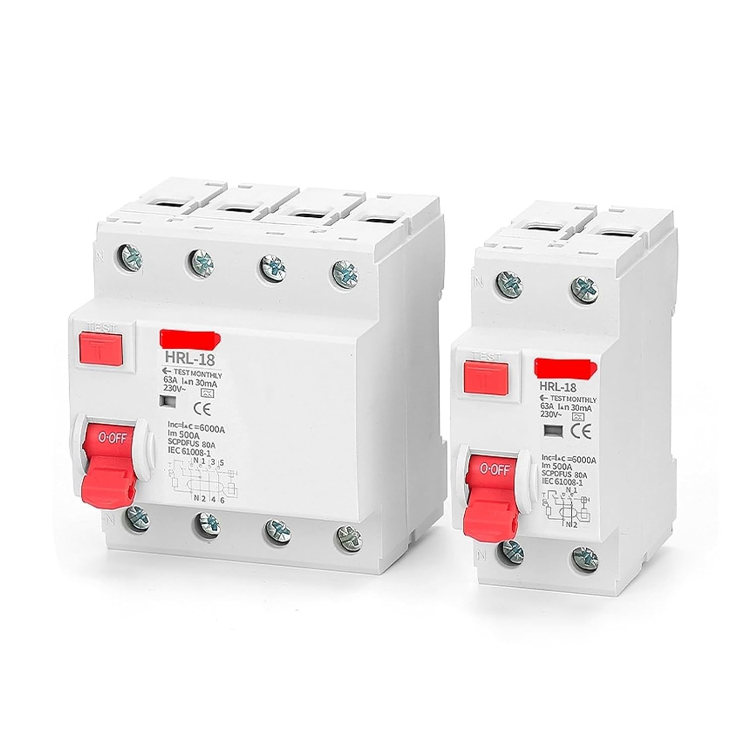 1pcs Electromagnetic Residual Current Circuit Breaker 2/4P 10/30/100/300mA Type AC a RCCB RCD ELCB Differential Breaker Safety Switch(100 mA,4P 50A)